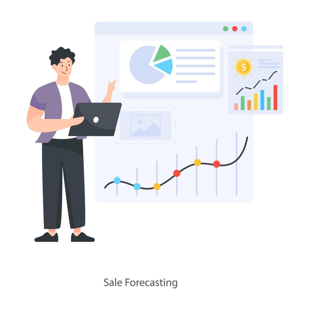 sale-forecasting-graph-vector